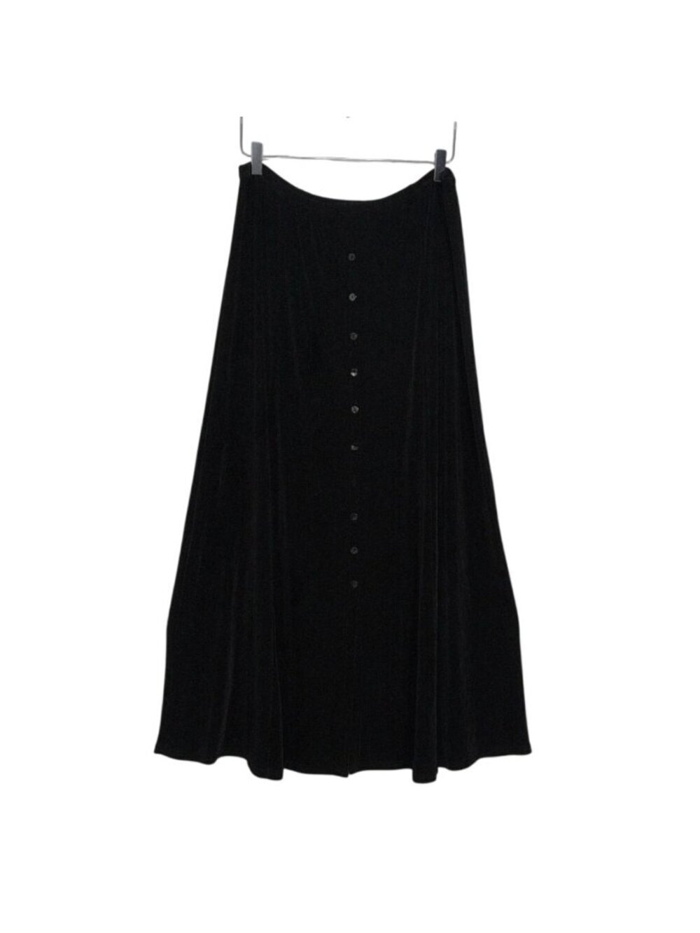 Coldwater Creek Elastic Waist Skirt Womens Size XL Black Acetate Spandex Vintage